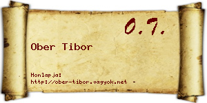 Ober Tibor névjegykártya